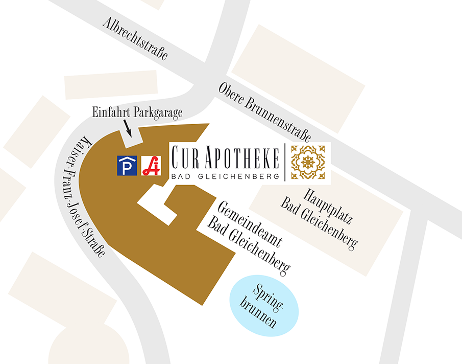 Anfahrtsplan CUR APOTHEKE in Bad Gleichenberg